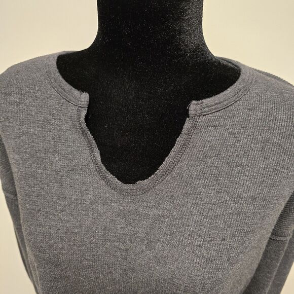 SUNDRY Take It Easy Thermal Graphic Print Long Sleeve 1 Small Top Gray Be Kind - Picture 5 of 10